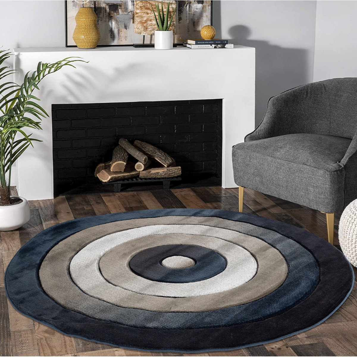 Wrought Studio™ Adonia Geometric Brown/Gray/Black Area Rug & Reviews